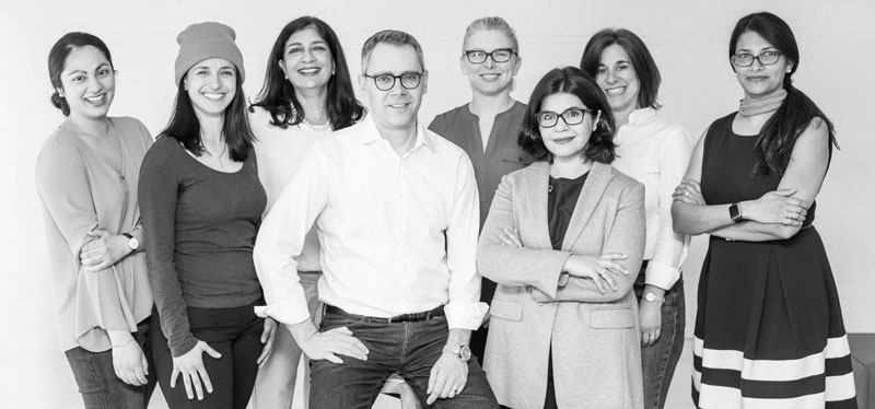team black-white image